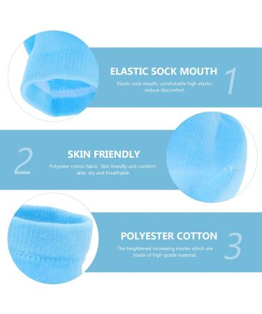 Beaupretty Heel Protection Moisturizing Socks - Spa Gel Heel Sockets & Moisture Gel Socks for Women with Nuis Blue Elevator Insoles - Buy Online on SooperMarket.com