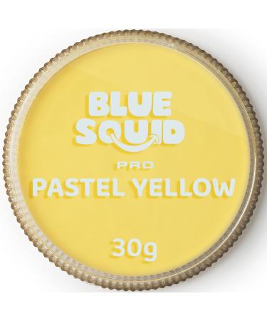 Blue Squid PRO Face Paint - Pastel Yellow (30g) Professional Water Based Single Cake Face & Body Paint Makeup Supplies for Adults Kids Halloween Facepaint SFX Water Activated Face Painting Non Toxic