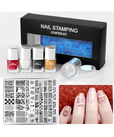 Wirlsweal Nail Art Template Set - DIY Steel Stamp Plate Kit for Nail Salon Decorations - Buy Online on SooperMarket.com