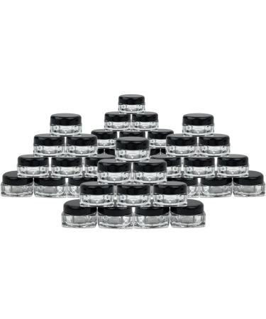 144 Pieces Beauticom 5G Clear Square Jars with Black Lids - BPA Free Containers for Scrubs Oils Creams & Lotions Ideal for International Shipping - Buy Online on SooperMarket.com