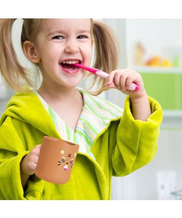 gooch Kids Toothbrush Cup with Handle 300ml Cartoon Water Cup Mouth Rinse Cup - Adorable Bathroom Cup Smooth Kids Cup for Boys Girls Toothbrush Little Tiger - Buy Online on SooperMarket.com