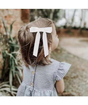 2Pcs Velvet Hair Bows | White Pink Hair Clips for Girls & Women | Vintage Hair Accessories - Buy Online on SooperMarket.com