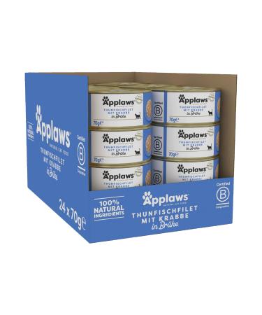 Applaws Premium Natural wet cat food tuna with shrimp 70g can (24x70g) Tuna with shrimp in broth 70 g (24 pack)