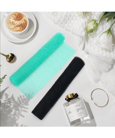 Windspeed 2Pcs African Body Exfoliating Net Bathing Sponge for Deep Cleaning | Skin Smoother for Men & Women | Shower Essential (80x30cm, Black+Green) - Buy Online on SooperMarket.com