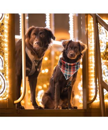 Lionheart Glory Dog Haller Cotton Christmas Scarf | Washable Adjustable Neckerchief for Large Dogs | Checkered Plaid Pet Accessory - Buy Online on SooperMarket.com
