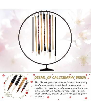 12-Piece Chinese Calligraphy & Watercolor Brush Set with Roll-up Holder - Ideal for Sumi Painting, Kanji Art, and Japanese Writing - Buy Online on SooperMarket.com