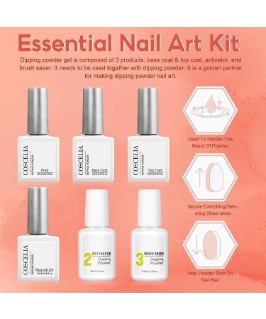 Dipping Powder Nail Kit Starter with Nail Drill - 6 Color Set with Glitter and Essential Liquid, Manicure Tools Gift for Women - Buy Online on SooperMarket.com