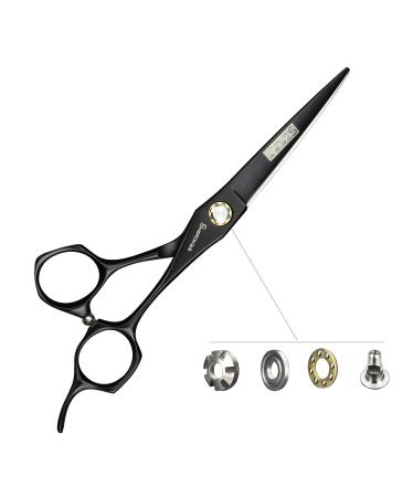 Black Hairdressing Scissors Professional Hair Scissors Pure Handmade 6 Inches (Cutting)