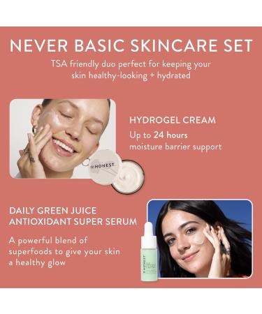 Shop Honest Beauty Never Basic Skincare Duo | Mini Hyaluronic Acid Hydrogel Cream & Green Juice Serum | EWG Verified Vegan & Cruelty Free International Shipping Available - Buy Online on SooperMarket.com