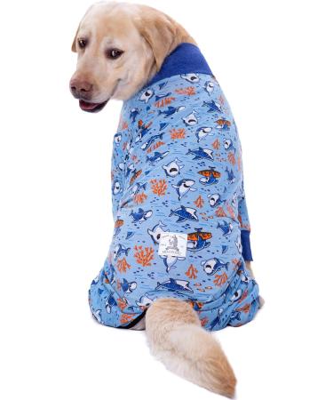 BT Bear 4XL Blue Shark Dog Onesie | Joint Protection Pajamas for Large Dogs - Buy Online on SooperMarket.com