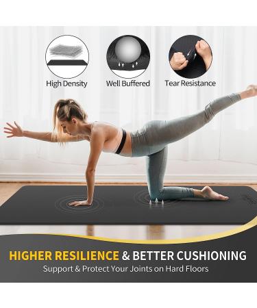 CAMBIVO Extra Wide Yoga Mat 72x32 1/4 - Eco-Friendly SGS Certified Large TPE Mat for Yoga, Pilates, Workout - Dark Black - Buy Online on SooperMarket.com
