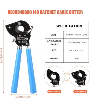 Dechengbao J40 Heavy Duty Ratchet Cable Cutter for Aluminum and Copper Cables up to 400mm - Buy Online on SooperMarket.com