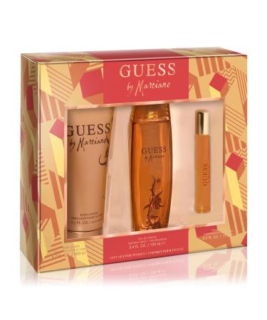 GUESS Marciano Women/Femme Eau de Parfum 3 Piece Gift Set - Perfume Spray 3.4 Fl. Oz. Travel Spray 0.5 Fl. Oz. & Body Lotion 6.7 Fl. Oz.