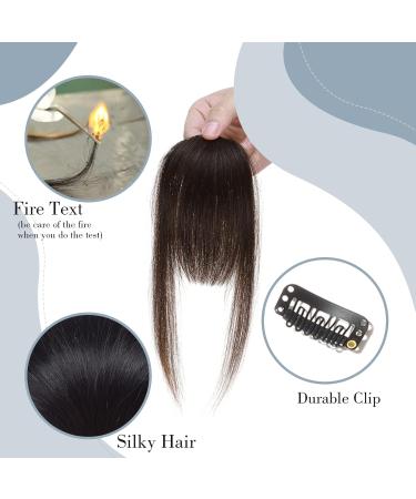Clip in Fringe Extension Air Bangs With Temples Clip in Bangs 100% Remy Human Hair French Bangs Hairpieces #02 Dark Brown - Buy Online on SooperMarket.com