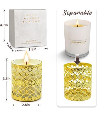 Fragrance Candle Gift Set for Women - 6 Large Soy Wax Candles 200 Hours Burn Time Perfect Valentine's Day Gift in Elegant White Glass - Buy Online on SooperMarket.com