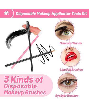 Disposable Makeup Applicators Kit with Mixing Palette and Storage Box - Makeup Artist Tools with Mascara Wands, Lip Brushes, and More - Buy Online on SooperMarket.com