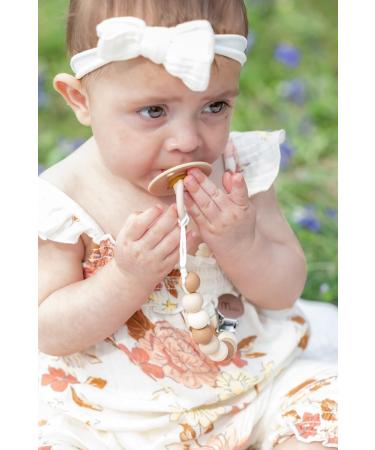 Minkii Silicone Pacifier Clips in Neutral Tones for Boys and Girls - Baby Girl and Boy Pacifier Clip Set - Buy Online on SooperMarket.com