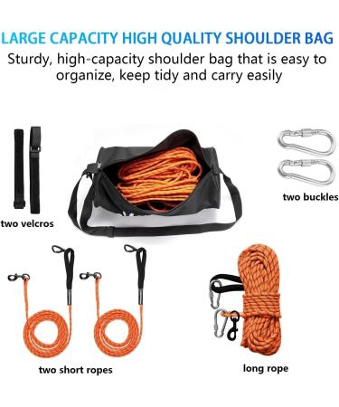 Loqatidis 3-in-1 Dog Leash | 50/100ft Portable Trolley System for Training & Outdoor Adventures | Reflective Rope for Camping & Parks | Perfect for 2 Dogs - Orange - Buy Online on SooperMarket.com