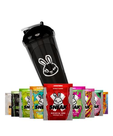 SNEAK | Starter Pack | Zero Sugar Low-Calorie Energy Drink for Sustained Concentration & Focus | 9 Servings and the Monochrome Shaker
