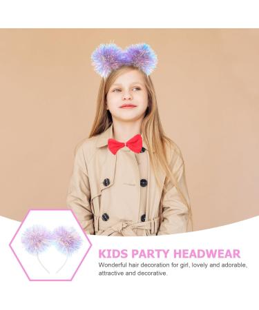 minkissy Foil Strips Pom Pom Headband Tinsel Pompom Ball Head Bopper Fluffy Ball Hair Loop Cosplay Hair Accessories for Christmass New Year Birthday Party Favors Purple - Buy Online on SooperMarket.com