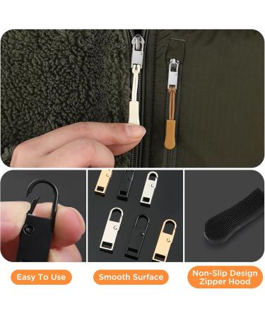 WD & CD 27-Piece Universal Zipper Replacement Kit | Metal Zipper Pulls & Extensions for Easy Repair - Buy Online on SooperMarket.com