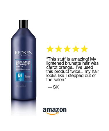 Redken Color Extend Brownlights Blue Toning Shampoo 33.8 Fl Oz - For Brunettes, Natural & Color-Treated Hair - Neutralizes Brass, Sulfate-Free - Buy Online on SooperMarket.com
