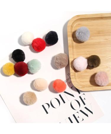 Pack of 30 Mini Faux Fur Pom Poms Beads - Handmade DIY Crafts - 30mm Mix Colors - Buy Online on SooperMarket.com