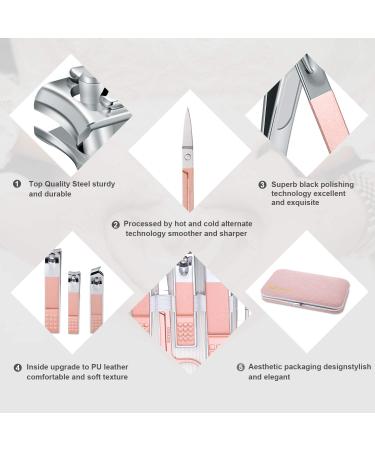 10-Part Manicure & Pedicure Set - Nail Care Kit with Scissors & Clippers | Travel Beauty Essentials (Pink) - Buy Online on SooperMarket.com