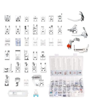 Presser Foot Set 42Pcs, Sewing Machine Presser Feet Kit Accessories with Manual for Brother, Babylock, Singer, Elna, Toyota, New Home, Simplicity, Necchi, Kenmore Low Shank Machines