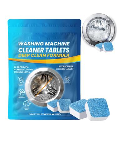KOAHDE Laundry Machine Cleaner Tablets Washing Machine Fresh Tablets Laundry Machine Clean Tablets Washing Machine Tablets Deep Clean Effective Washing Machine Cleaning Tablets Clean Tablets 4Pcs