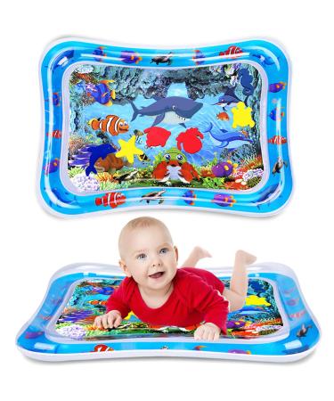 Tummy Time Water Mat Inflatable Baby Water Play mat for 3 6 9 Months Newborn Girl & Boy Early Activity Center shark