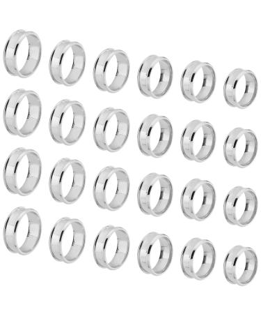 UNICRAFTALE 24pcs 6 Sizes Stainless Steel Blank Core Ring Settings Size 7/8/9/10/11/13 Core Finger Ring Blanks for Inlay Polished Comfort Grooved Finger Ring Round Empty Ring for Jewelry Making Size 7-12 Stainless Steel ...