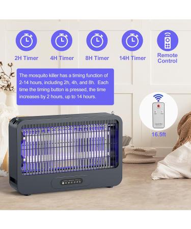 YEXHOT 20W Insect Destroyer - Electric Mosquito Trap with 3500V Double-Sided Grille Timer & Remote Control | Ideal for Living & Dining Rooms - Includes 2 Extra Bulbs - Buy Online on SooperMarket.com
