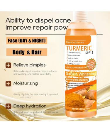 Turmeric Oil Turmeric Serum for Anti Acne Body Oil for Face & Body & Damage Hair Turmeric Face Serums Oil Natural Turmeric Face Hydrating Toner Turmeric Face Toner Nourishing Dry Skin Oils and Serums - Buy Online on SooperMarket.com