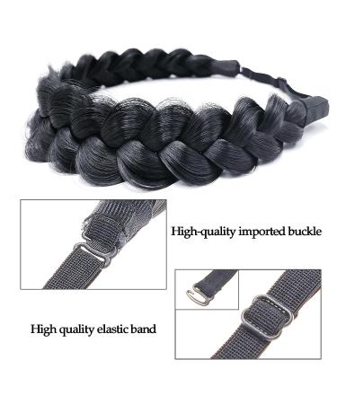 STHEJFB Braid Headband - Messy Wide Chunky Fluffy Hairpiece - Black 1B - Buy Online on SooperMarket.com