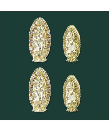 24pcs Religious Nail Charms Kit - San Judas Virgin Mary Cross 3D Nail Gems in Gold and Silver - Buddha Charms and Rhinestones for Nail Art - Buy Online on SooperMarket.com