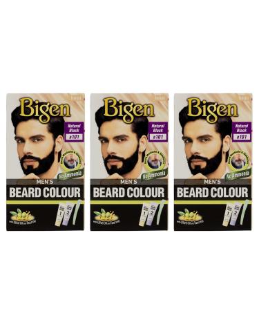 Bigen Beard Dye for Men Natural Black/Color No. B101 3 Packs Black 1 piece (Pack of 3)