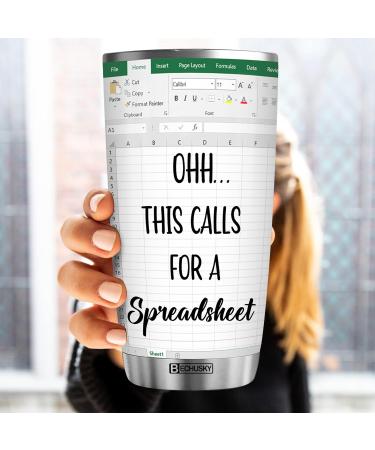 BECHUSKY Accountant Gifts Spreadsheet Tumbler Accountant Gifts Spreadsheet For Boss Tumbler 20OZ - Gifts Coffee Mug For CPA Nerd Family Men Women Coworker Christmas 1 FBA - Buy Online on SooperMarket.com