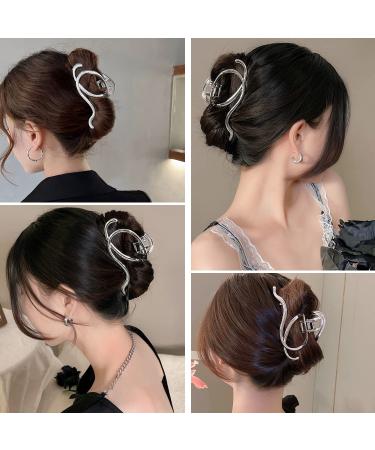 Punk Style Metal Silver Hair Claw Barrette - Irregular Hair Clip for Women, Hair Accessory 1Pcs - Buy Online on SooperMarket.com