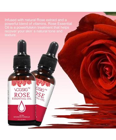 Rose Oil Essential Oil - Moisturizing, Anti-Aging, and Skin Brightening Formula for Aromatherapy and Relaxation - 30ml - Buy Online on SooperMarket.com