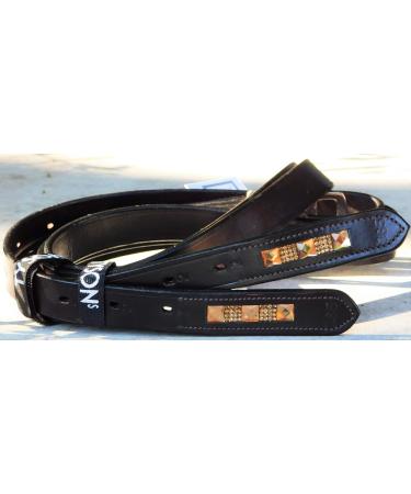 Tysons Breeches Glitzer Liz Leather Stirrup Strap - Brown & Black with Rhinestones | Sizes 145/155/165 cm - Buy Online on SooperMarket.com