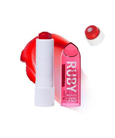 Ruby Kisses Balm Up Tinted Lip Balm Non-Greasy Hydrating Formula Nourishing Coconut Core & Vitamin E Infused Lip Care with Natural Shine Lightweight Sheer Color (Red)