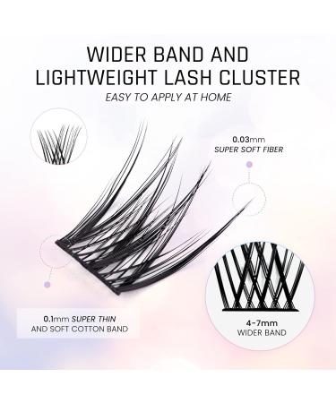 LANKIZ Cluster Lashes D Curl Russian Volume - 60 pcs DIY Eyelashes Extension Wisps - Featherlight Synthetic Reusable False Eyelashes - Soft Faux Mink Lash Clusters - Buy Online on SooperMarket.com