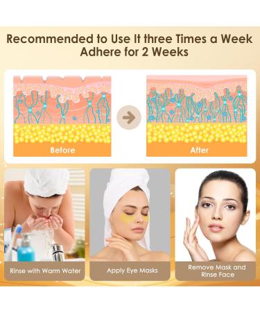 24K Gold Under Eye Patches - Reduce Dark Circles & Puffiness | Hydrating Eye Masks for Wrinkles - 30 Pairs (60 Count - Buy Online on SooperMarket.com