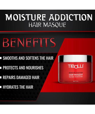 Tibolli Moisture Addiction Mask - Deep Conditioning Keratin Treatment for Dry Damaged Colored Hair (17.6 Fl Oz/500g) - Hydrating & Smoothing Hair Mask - 1 Pack - Buy Online on SooperMarket.com