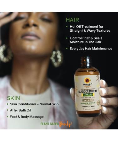 Jamaican Black Castor Oil Light Blend 4oz - Natural Lightweight Oil for Hair & Skin | Seals Moisture, Controls Frizz | Plant-based Formula | 4 Fl Oz - Buy Online on SooperMarket.com
