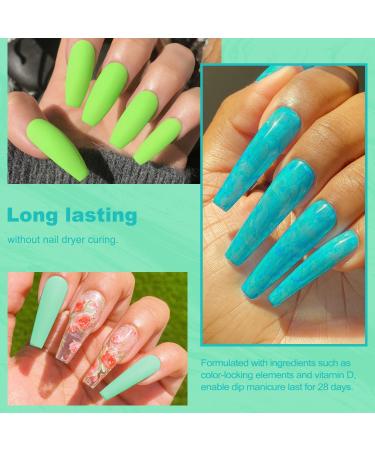 Lavender Violets 12 Pcs Dip Powder Nail Kit Spring 2 Summer Colours Lemon Yellow Light Pink Neon Green Blue Dipping Powder Liquid Set 2 in 1 Base & Top Coat Activator Nail Art Manicure M211 Neon Yellow Green - Buy Online on SooperMarket.com