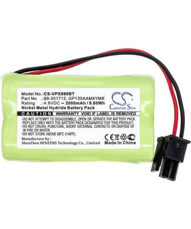 4.8V High-Performance Replacement Battery for Visonic PowerMax Express - Compatible with PowerMaster 10 & Alarm Control | GP230AAH4YMX GP130AAM4YMX 99-301712 2000mAh - Buy Online on SooperMarket.com