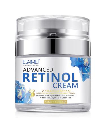 Retinol Face Cream Anti Wrinkle Face Cream Anti Aging Face Cream with 2.5% Retinol Hyaluronic Acid Vitamin E Night Face Cream for Women and Men