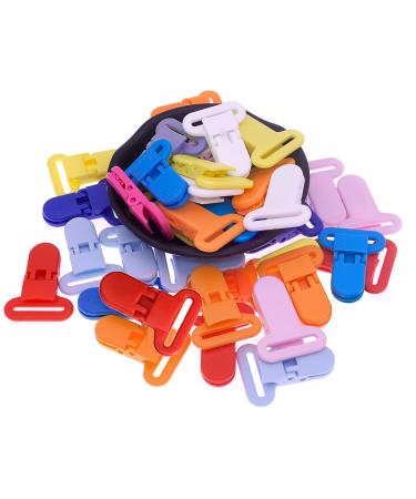 Sutoyuen 20pcs Plastic Pacifier Clips Holders - Ideal for Teething Toys, Baby Blankets, and Bib Leash - Fits 25mm Ribbon - Buy Online on SooperMarket.com